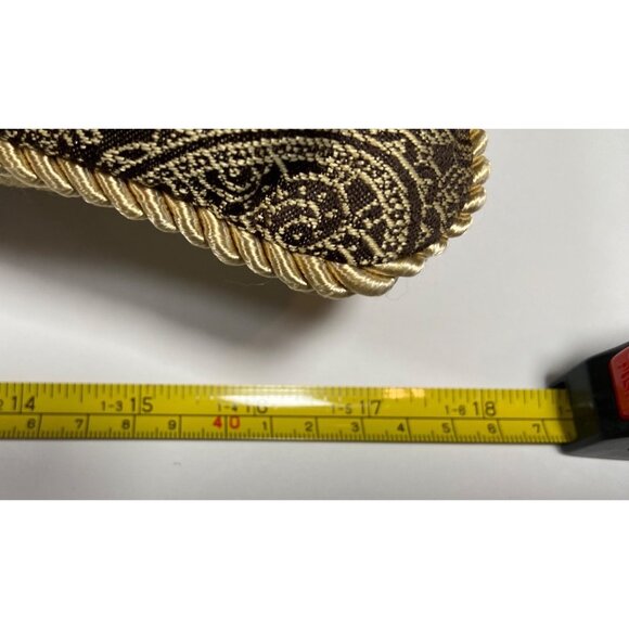 Decorative Rectangular Paisley Accent Pillow With Gold Rope Trim - Picture 4 of 7